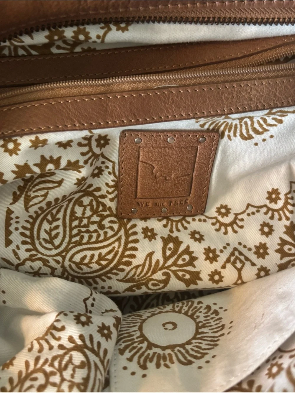 FREE PEOPLE We The Free Saddle Brown Leather Shoulder Bag